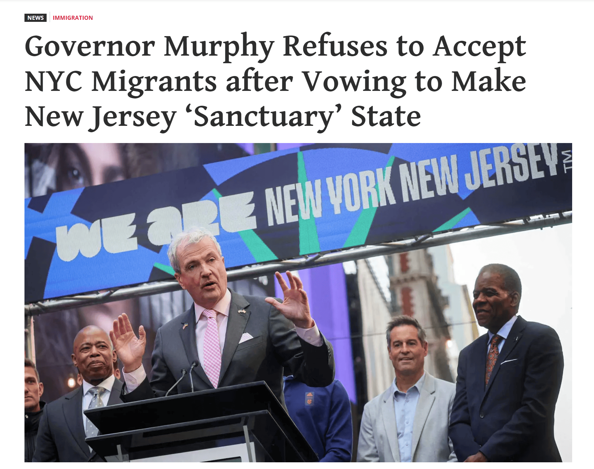 NJ Gov Murphy Supports Sanctuary State Status.